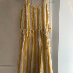 Stripped linen dress